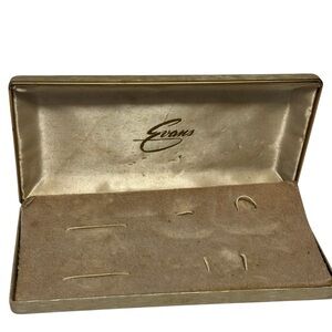 Vtg Evans jewelry box gold metallic fair condition snaps shut